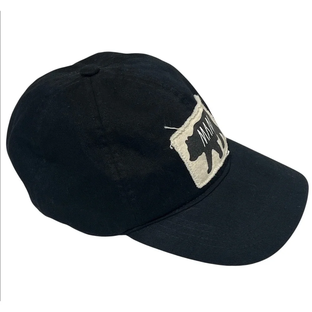 Rae Dunn Mama Bear Baseball Womens Cap‎ Black Slideback Adjustable Hat Bear